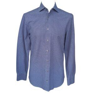 Linea In SZ 15 Slim Fit Woven Blue Button Up Non-Iron Men's Shirt